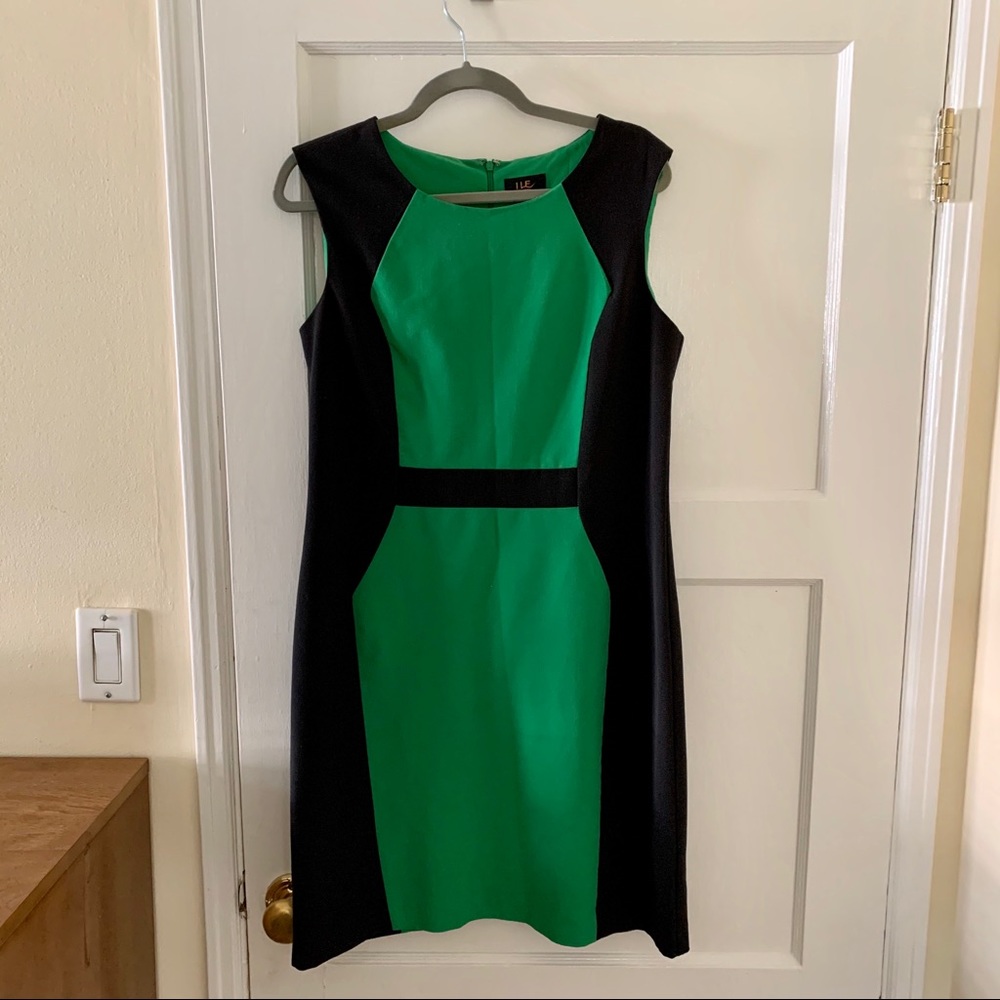 Green and black dress